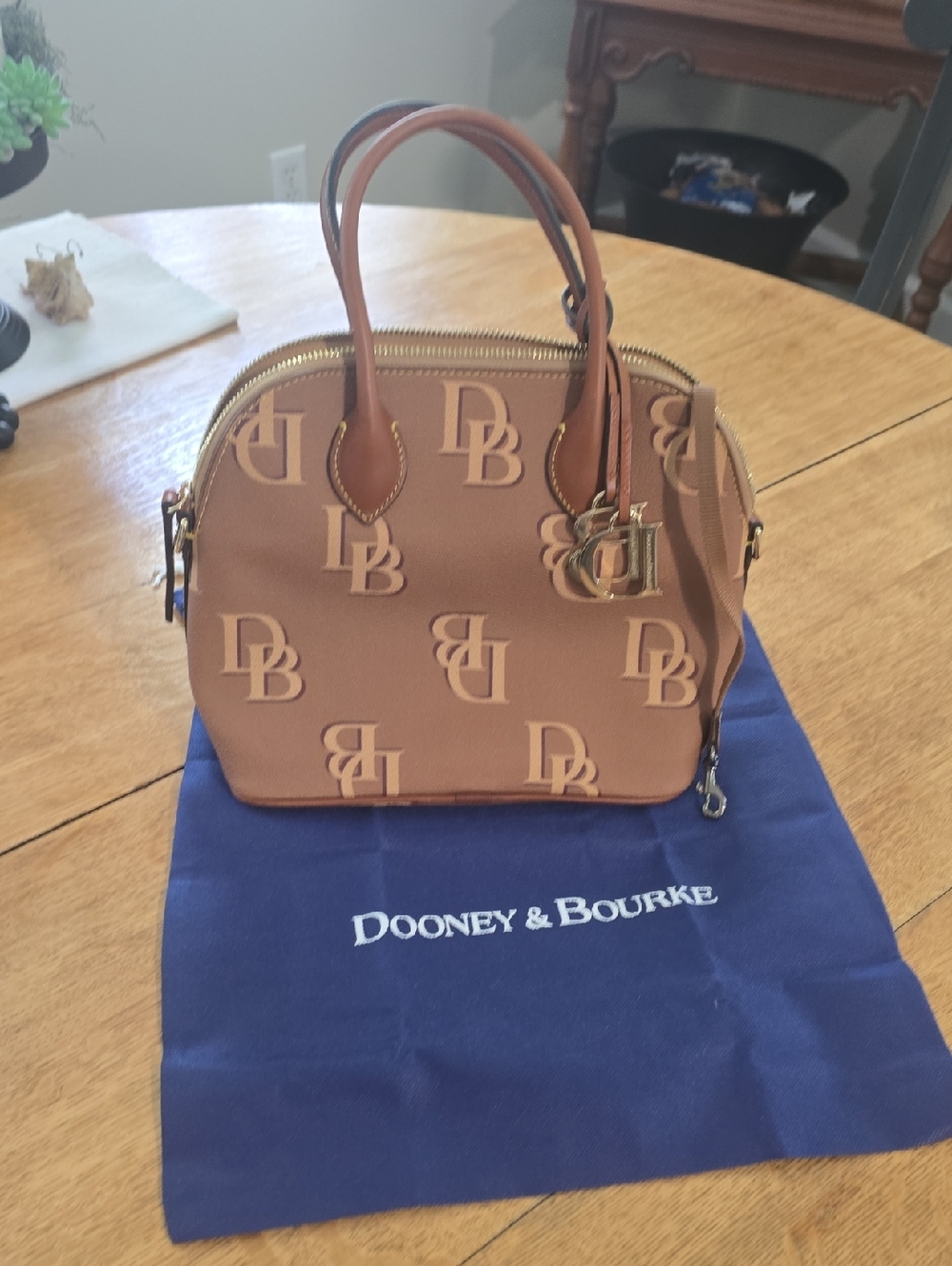 Dooney & Bourke Tan Logo Dome Satchel